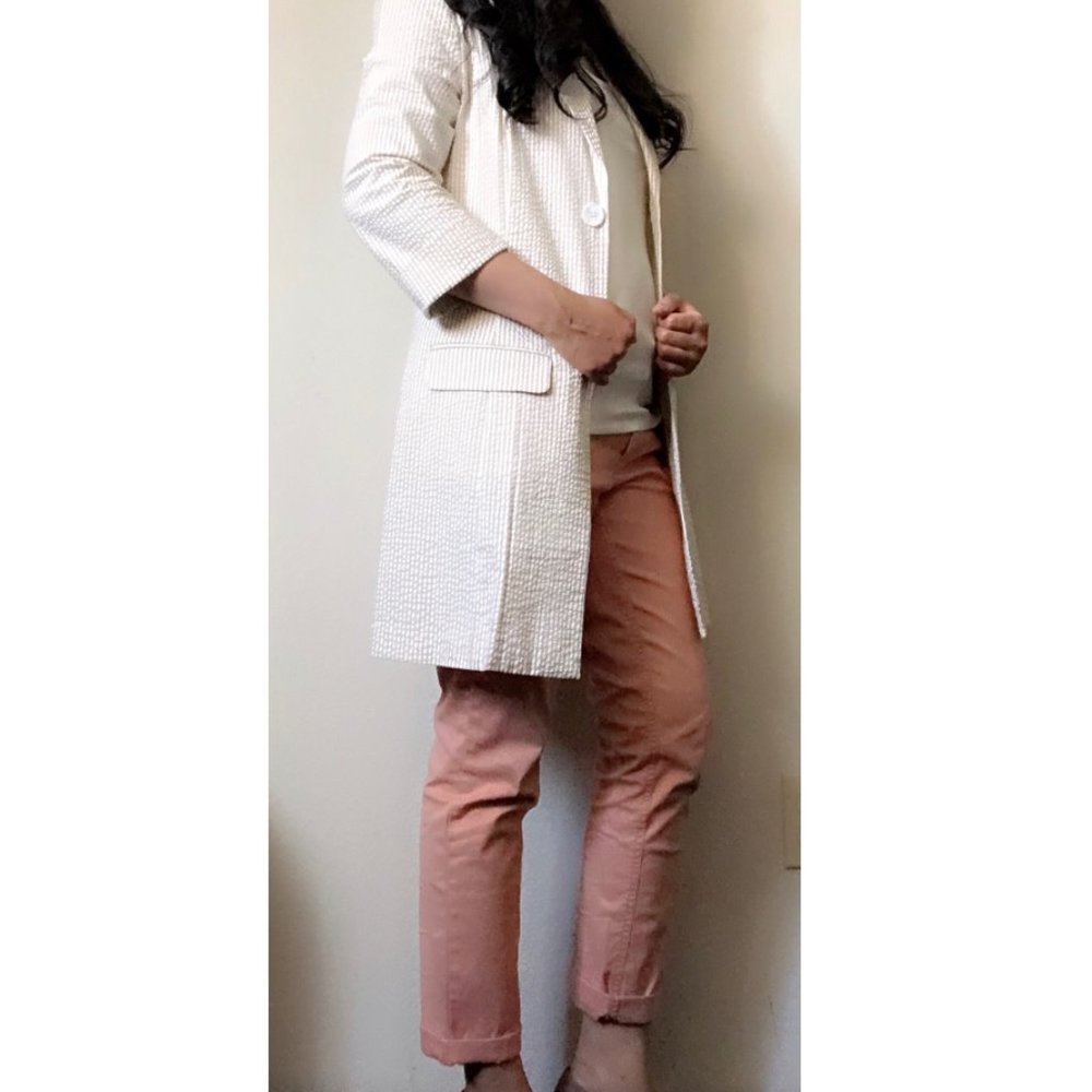 NWT Spiegel Stretch Seersucker Light Coat